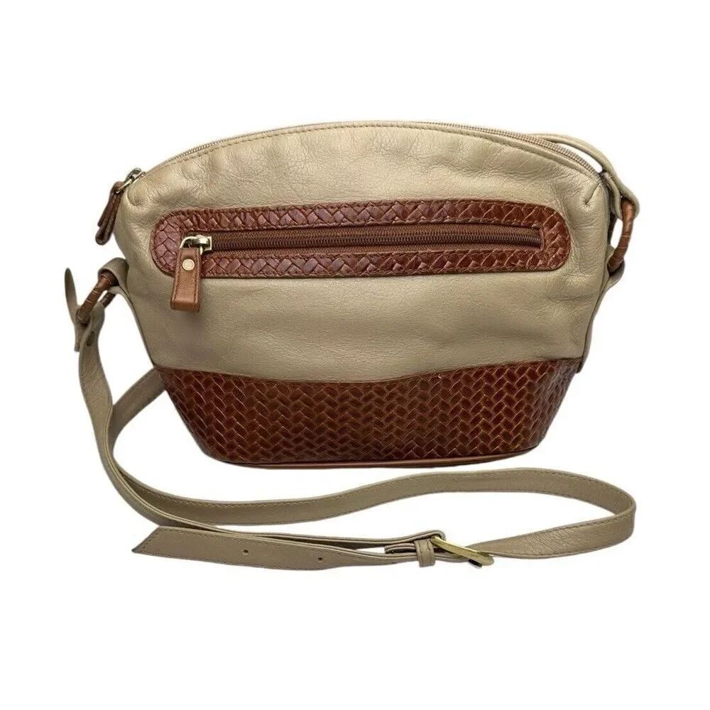 Vintage Soft Leather Liz Claiborne Single Adjustable Strap Crossbody Purse Tan